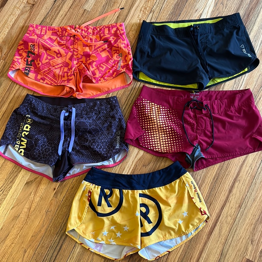 Lot of five pairs Reebok, Reebok CrossFit shorts